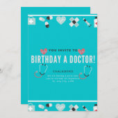 Invitation Chalkboard Doc est en Docteur Anniversaire (Devant / Derrière)