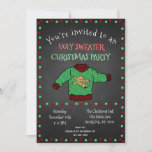 Invitation Chalkboard Douille moche fête de Noël<br><div class="desc">Invitations amis, famille et invités à votre vilaine fête de Noël en chandail! Célébrez les bons moments et faites des souvenirs avec le plus répugnant pull de Noël que vous pouvez trouver! Personnalisé avec les détails de votre fête ! Les clients peuvent se réunir et profiter d'une bonne vieille fête...</div>