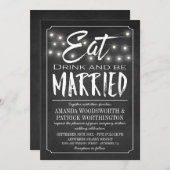 Invitation Chalkboard Eat Drink & Be Married Wedding Invite (Devant / Derrière)