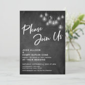 Invitation Chalkboard Edison Lights S'Il Vous Plaît Rejoignez (Debout devant)
