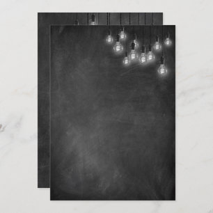 Invitation Chalkboard Edison Lumières Moderne