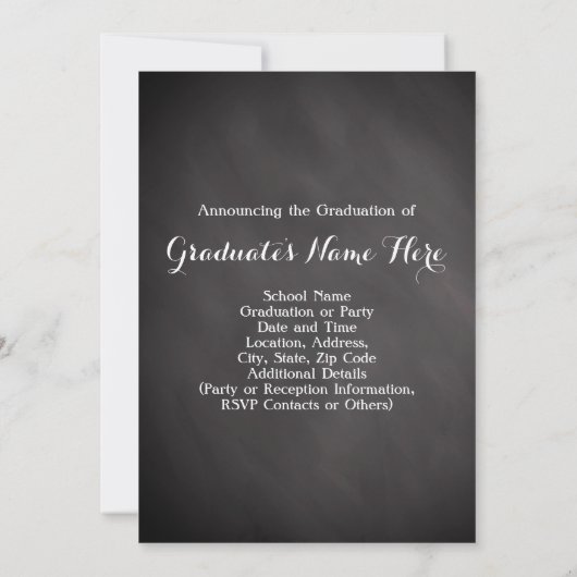 Invitation Chalkboard Elegant Class of 2016 Photo Graduation (Dos)