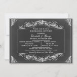 Invitation Chalkboard Elegant défilé répétition dîner invitat<br><div class="desc">Vintage Chalkboard Elegant scroll Flourish répétisal dîners invitations.</div>