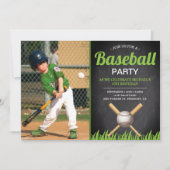 Invitation Chalkboard Enfants Baseball Anniversaire Photo (Devant)
