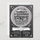 Invitation Chalkboard Escape Room Party Tout âge Anniversaire (Devant)