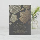 Invitation Chalkboard et Feuilles d'or Automne (Debout devant)