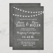 Invitation Chalkboard Été Chaîne Lumière Mariage Invite (Devant / Derrière)