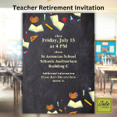 Invitation Chalkboard Farewell Retraité Teacher Party