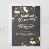Invitation Chalkboard Farewell Retraité Teacher Party (Devant)