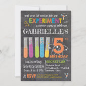 Invitation Chalkboard Fête de la Science Mad Anniversaire (Devant)