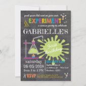 Invitation Chalkboard Fête de la Science Mad Anniversaire (Devant)