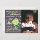 Invitation Chalkboard Fête de la Science Mad Anniversaire (Devant)