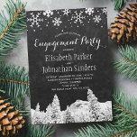 Invitation Chalkboard fête d'engagement hivernale des merveil<br><div class="desc">Chic rustique ferme d'hiver de pays merveilleuse et des flocons de neige l'invitation de la fête de fiançailles.                            L'invitation est adaptée aux élégantes montagnes rustiques de destination hiver / fêtes de Noël.</div>