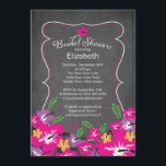 Invitation Chalkboard Fête des mariées des fleurs d'hibiscus<br><div class="desc">Commencez votre douche de nuptiale hawaïenne tropicale directement avec nos fleurs d'hibiscus rose chalkboard et fleurs d'hibiscus violet invitations de douche de nuptiale. Notre élégante invitation à la douche à nuptiale tropicale est dotée d'un cadre chic et élégant et est posée sur un arrière - plan de tableau noir moderne...</div>