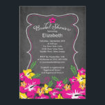 Invitation Chalkboard Fête des mariées des fleurs d'hibiscus<br><div class="desc">Commencez votre douche de nuptiale hawaïenne tropicale directement avec nos fleurs d'hibiscus jaune et fleurs d'hibiscus mauve invitations à la douche de nuptiale. Notre élégante invitation à la douche à nuptiale tropicale est dotée d'un cadre chic et élégant et est posée sur un arrière - plan de tableau noir moderne...</div>