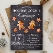 Invitation Chalkboard Fête Noël Cookie Exchange Party