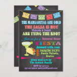 Invitation Chalkboard Fiesta mexicaine avec photo retour<br><div class="desc">Chalkboard Mexican Fiesta Rehearsal Diner Les Margaritas sont froides, la salsa est chaude ! Joli et coloré mexicain fêtes de répétition Invitations avec bannières lumineuses, typographie amusante, une grande margarita et taco sur un arrière - plan de tableau noir. Remplacez simplement la photo au dos par votre photo. Alors prenez...</div>