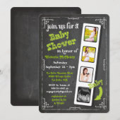 Invitation Chalkboard Film Strip Ultrasound Baby shower (Devant / Derrière)