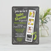 Invitation Chalkboard Film Strip Ultrasound Baby shower (Debout devant)