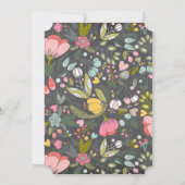 Invitation Chalkboard fleuris colorés wreath répétition dîner (Dos)