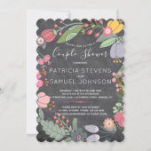Invitation Chalkboard fleurs sauvages pré-fleur douche (Devant)