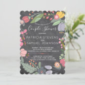 Invitation Chalkboard fleurs sauvages pré-fleur douche (Debout devant)