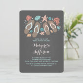Invitation Chalkboard flip flops plage nuptiale douche invita (Debout devant)