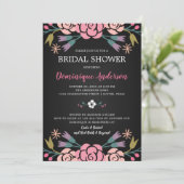 Invitation Chalkboard Floral Bridal (Debout devant)