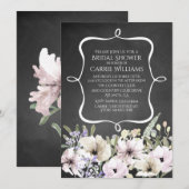 Invitation Chalkboard Floral Bridal (Devant / Derrière)