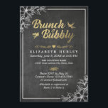 Invitation Chalkboard Floral Brunch et Fête des mariées Bubbl<br><div class="desc">Modèle d'invitation Brunch and Bubbly / Bridal Shower - Elegant Gold Script and White Floral Frame on Grunge Black Chalkboard Arrière - plan. Un design parfait pour votre grand jour. Tous les styles de texte,  couleurs,  tailles peuvent être modifiés selon vos besoins !</div>