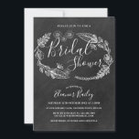 Invitation Chalkboard Floral Country Fête des mariées<br><div class="desc">Conçu pour coordonner avec notre collection de douche à nuptiale fleurie Chalkboard. Doté d'illustrations florales délicates sur un arrière - plan chic et chic de tableau noir. Personnalisez avec vos informations spéciales sur l'événement. Conçu par Thisisnotme©</div>