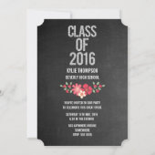 Invitation Chalkboard Floral Graduate Class of 2016 Photo (Dos)