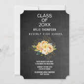 Invitation Chalkboard Floral Graduate Class of 20XX Photo Inv (Dos)