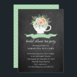 Invitation Chalkboard Floral Tea Party Fête des mariées Tea P<br><div class="desc">Célébrez dans le style avec ces invitations branchées à la douche nuptiale. Ce design est facile à personnaliser avec votre libellé d'événement spécial et vos invités seront ravis quand ils reçoivent ces invitations fabuleux.</div>