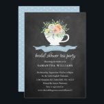 Invitation Chalkboard Floral Tea Party Fête des mariées Tea P<br><div class="desc">Célébrez dans le style avec ces invitations branchées à la douche nuptiale. Ce design est facile à personnaliser avec votre libellé d'événement spécial et vos invités seront ravis quand ils reçoivent ces invitations fabuleux.</div>