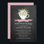 Invitation Chalkboard Floral Tea Party Fête des mariées Tea P<br><div class="desc">Célébrez dans le style avec ces invitations branchées à la douche nuptiale. Ce design est facile à personnaliser avec votre libellé d'événement spécial et vos invités seront ravis quand ils reçoivent ces invitations fabuleux.</div>