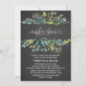 Invitation Chalkboard Foliage Couples Douche (Devant)