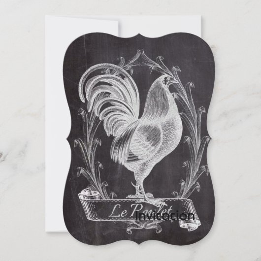 Invitation chalkboard français chic western country (Devant)