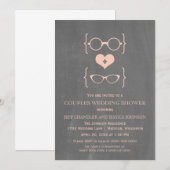 Invitation Chalkboard Geeky Lunettes Couples Douche Invitatio (Devant / Derrière)