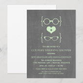Invitation Chalkboard Geeky Lunettes Couples Douche Invitatio (Devant / Derrière)