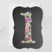 Invitation Chalkboard Girls Floral 1er anniversaire Invitatio (Dos)