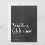 Invitation Chalkboard Gold Heart Script Mariage Définition<br><div class="desc">Un faire-part de mariage chic,  moderne et amusant pour vous de personnaliser avec votre définition unique de votre événement spécial. Conçu par Thisisnotme©</div>