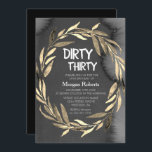 Invitation Chalkboard Gold Leaf Wreath 30th Birthday Party<br><div class="desc">Chalkboard Gold Leaf Wreath 30th Birthday Party Invitation Collection correspondante à Niche et Nest store. Oeuvre de www.EssemCreatives.etsy.com</div>