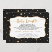 Invitation Chalkboard + Gold Stars Neutral Baby Sprinking (Devant / Derrière)