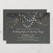 Invitation Chalkboard Gold String Lights (Devant / Derrière)