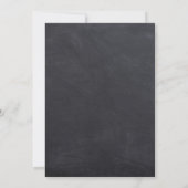 Invitation Chalkboard gris ose or fleuri luxe anniversaire (Dos)