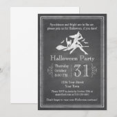 Invitation Chalkboard Halloween Witch (Devant / Derrière)