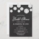 Invitation Chalkboard Hanging Lanternes Fête des mariées rust<br><div class="desc">Invitation à la douche nuptiale rustique avec lanternes blanches sur arrière - plan faux tableau. Cette invitation sera parfaite pour les douches extérieures. Des éléments correspondants et d'autres couleurs sont disponibles.</div>