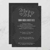 Invitation Chalkboard Heart Doodle Mariage (Devant / Derrière)