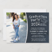 Invitation Chalkboard High School Photo Graduation Party (Devant)